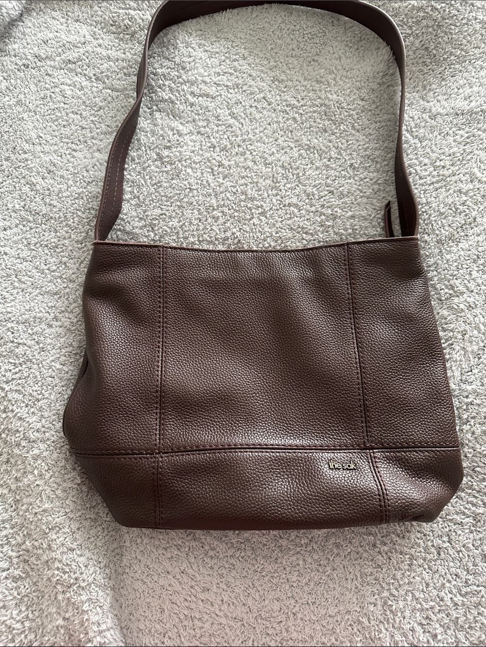The Sak Brown Pebbled Leather Shoulder Bag